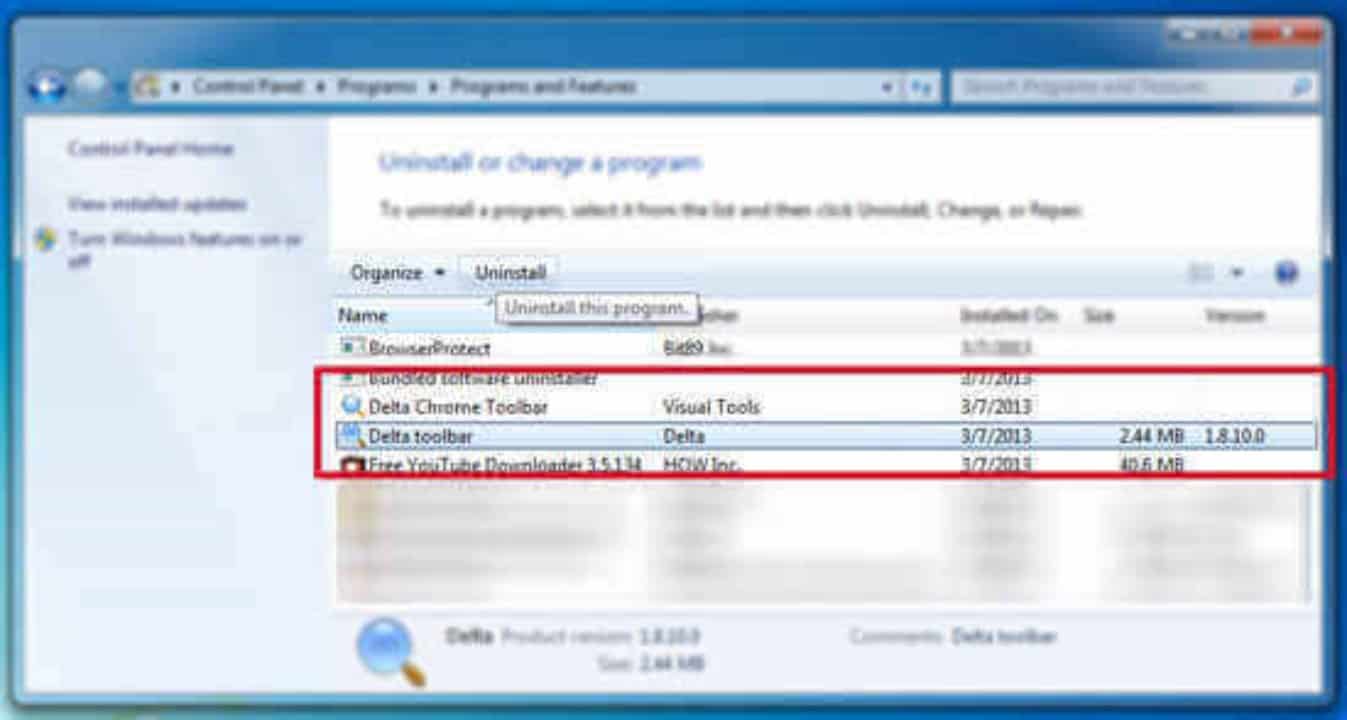 Uninstall-Delta-Search