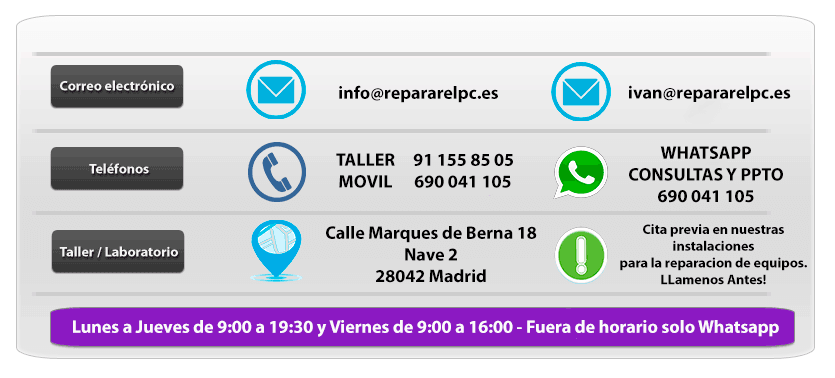 donde reparar un ordenador en madrid